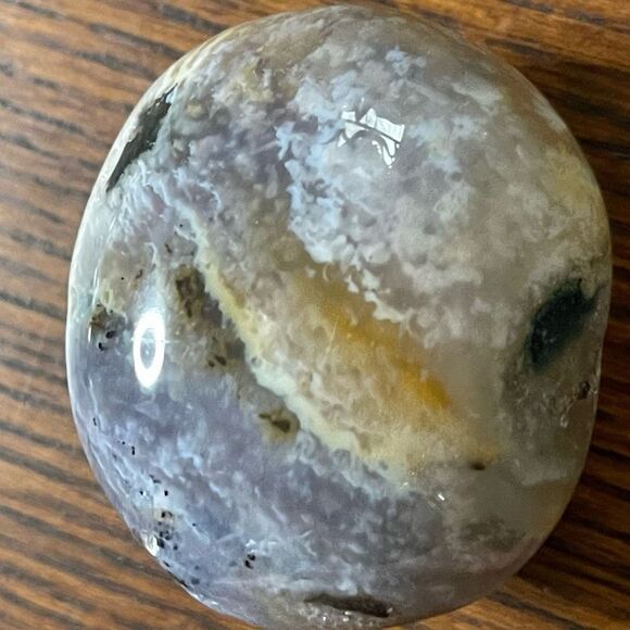 Ocean Jasper palm stone crystal natural druzy clouds agate agatized yellow red j - Picture 8 of 10
